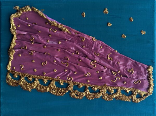 Pink Saree print on Canvas