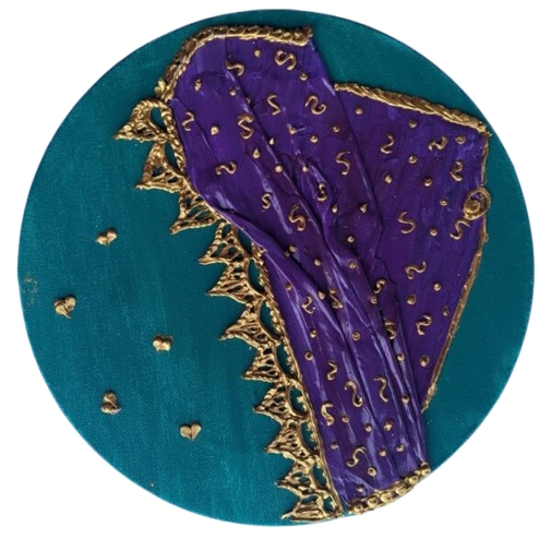 Purple Saree print on Canvas